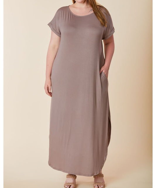 BAMBOO MAXI DRESS CURVY SIZE-Charmful Clothing Boutique