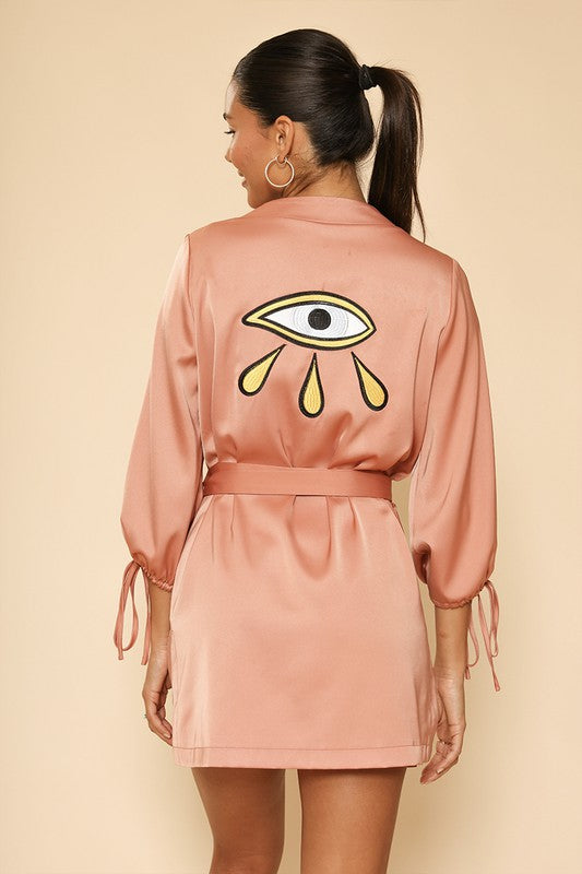 Satin Wrap Robe-Charmful Clothing Boutique