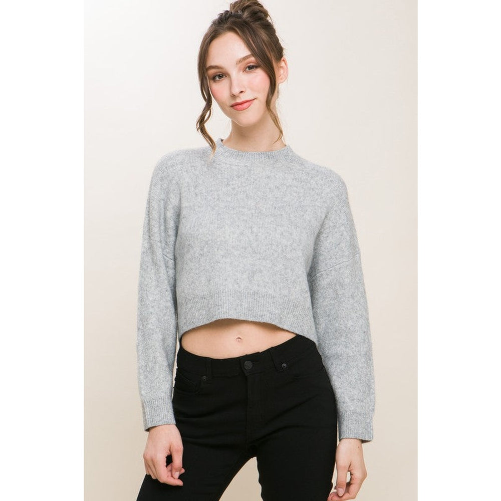 Wool Blend Cropped Sweater Top-Charmful Clothing Boutique