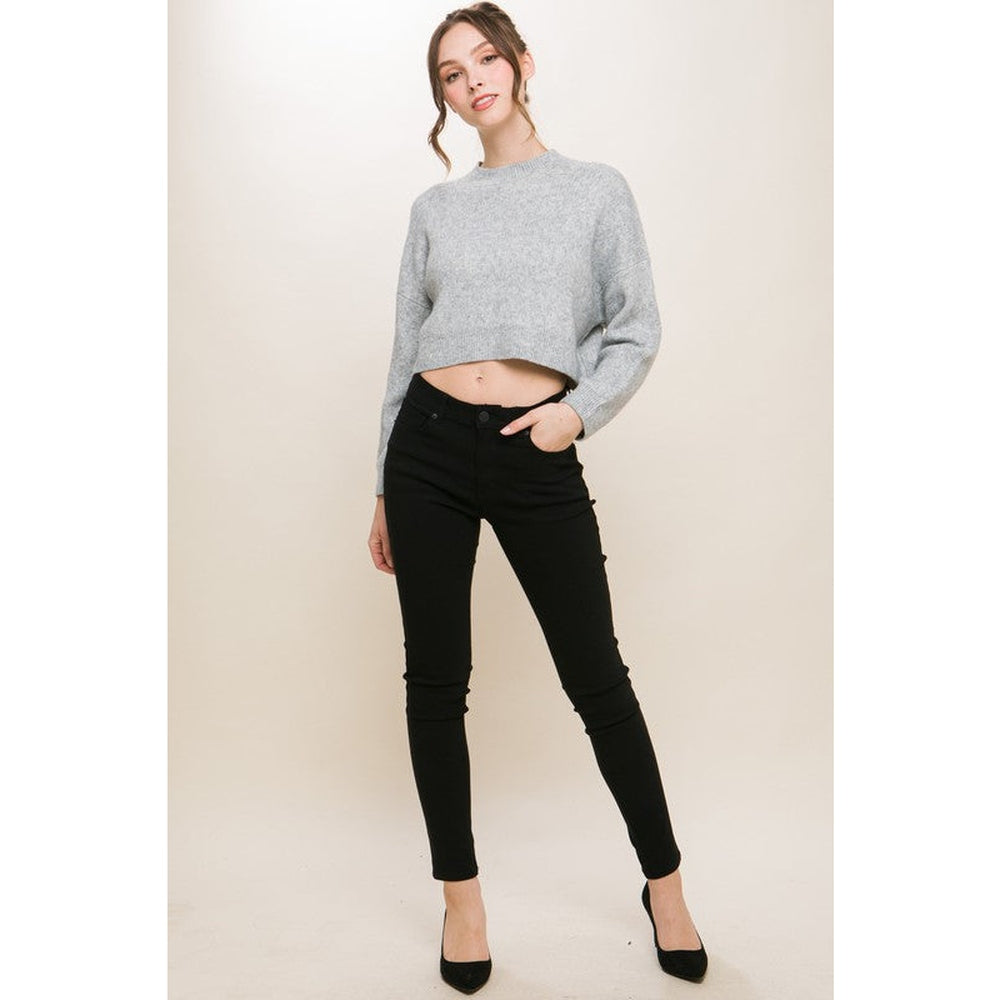 Wool Blend Cropped Sweater Top-Charmful Clothing Boutique