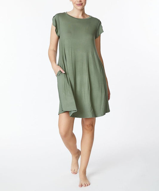 BAMBOO TULIP SLEEVE DRESS-Charmful Clothing Boutique