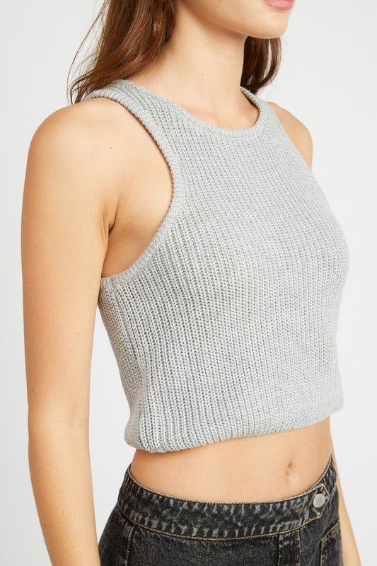 KNIT RACER BACK TANK TOP-Charmful Clothing Boutique