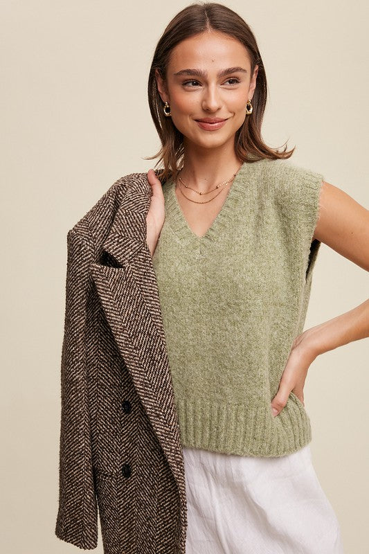 Soft Touch Cropped Knit Vest-Charmful Clothing Boutique