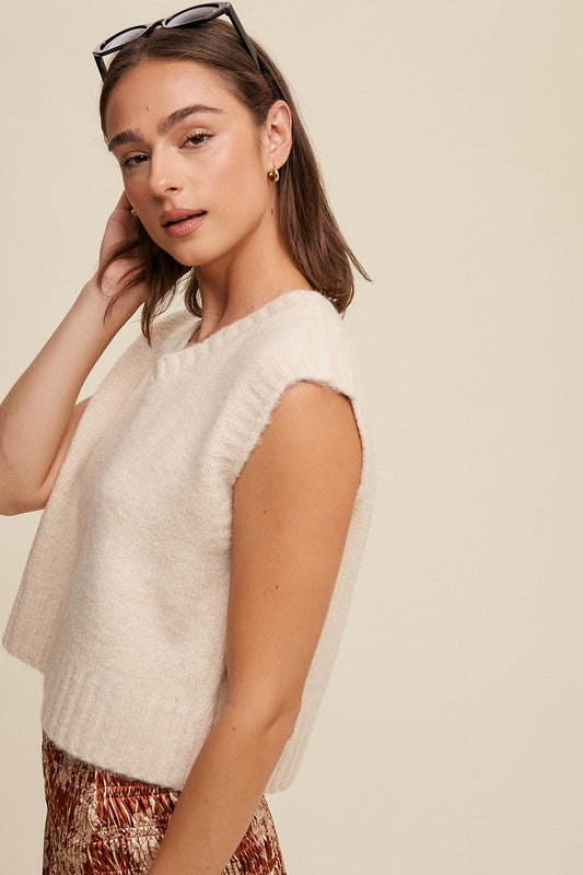 Soft Touch Cropped Knit Vest-Charmful Clothing Boutique