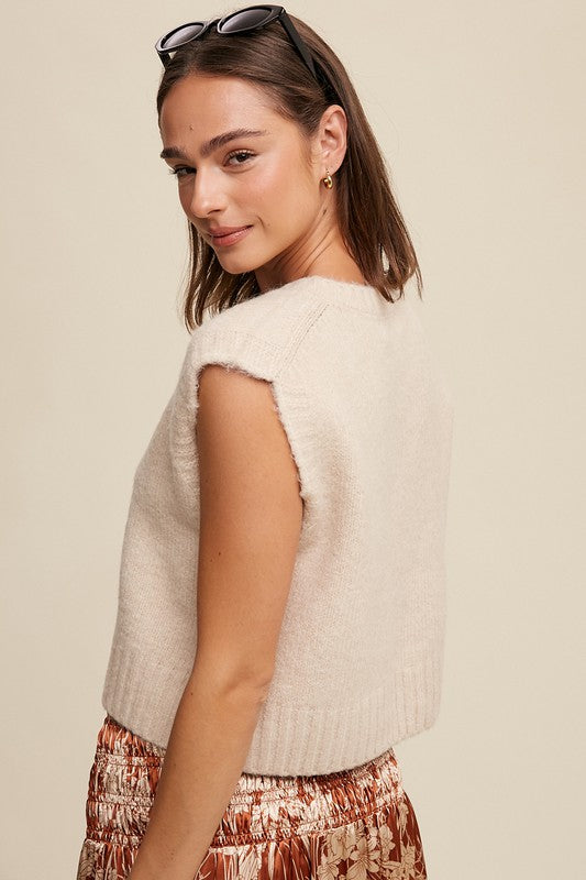 Soft Touch Cropped Knit Vest-Charmful Clothing Boutique