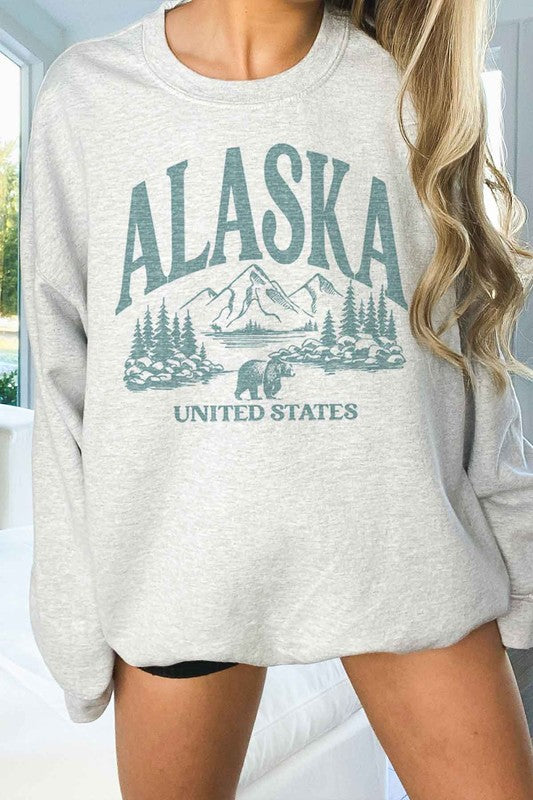 ALASKA USA OVERSIZED SWEATSHIRT-Charmful Clothing Boutique