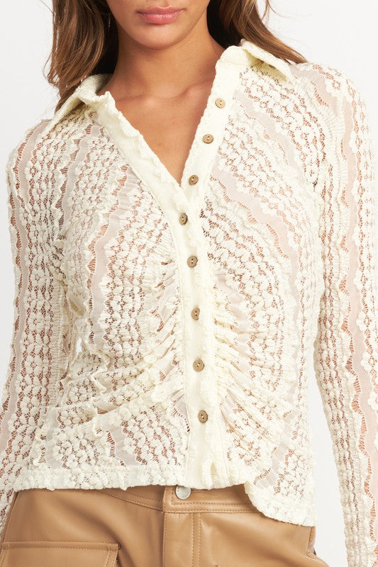 BELL SLEEVE LACE TOP-Charmful Clothing Boutique