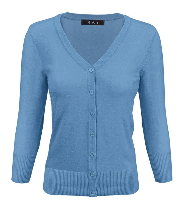 Crewneck Button Down Knit Plus Size  Cardigans-Charmful Clothing Boutique