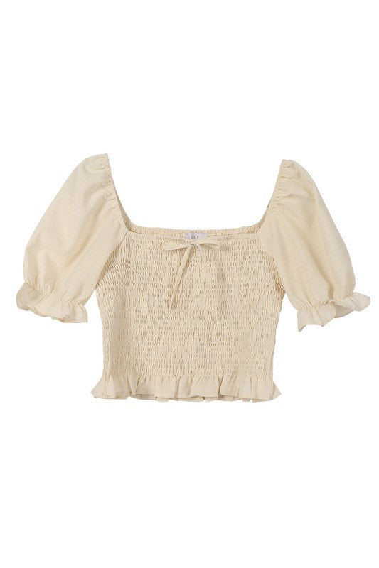 SS smocked top-Charmful Clothing Boutique