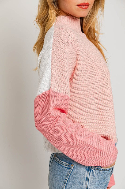 Color Block Oversize Sweater-Charmful Clothing Boutique