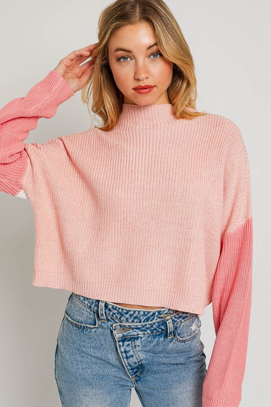 Color Block Oversize Sweater-Charmful Clothing Boutique