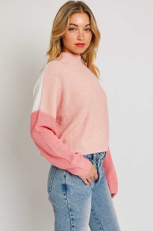 Color Block Oversize Sweater-Charmful Clothing Boutique