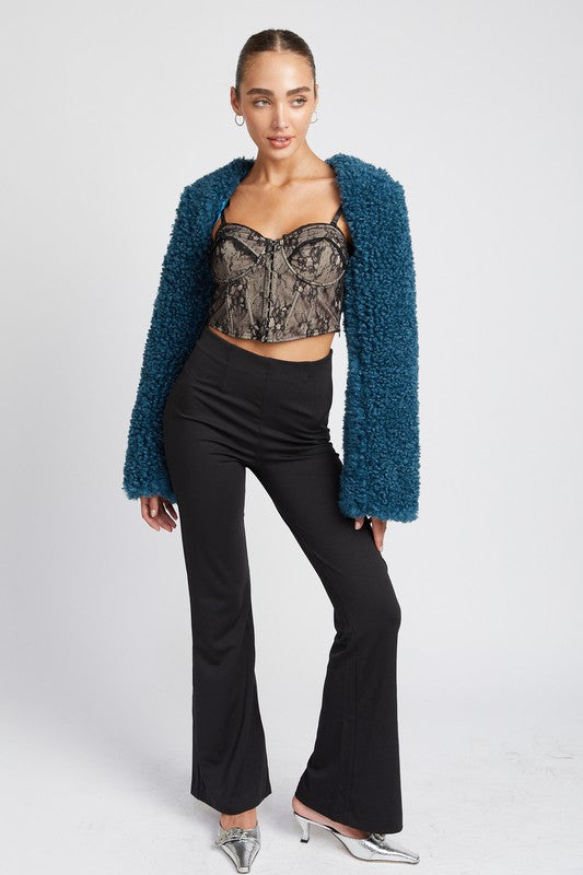 FAUX FUR BOLERO-Charmful Clothing Boutique