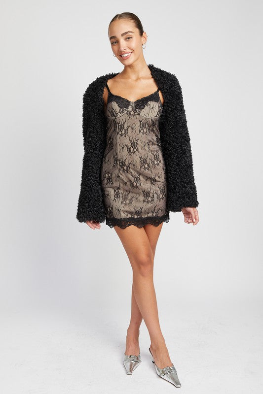 FAUX FUR BOLERO-Charmful Clothing Boutique