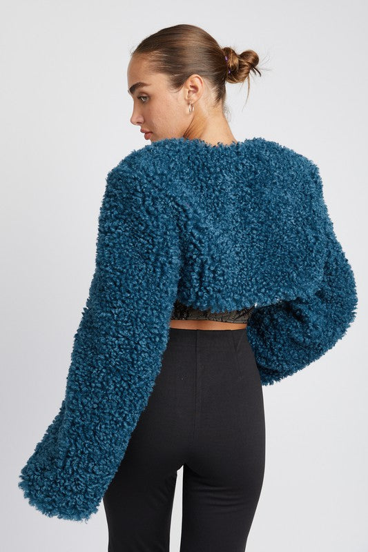 FAUX FUR BOLERO-Charmful Clothing Boutique