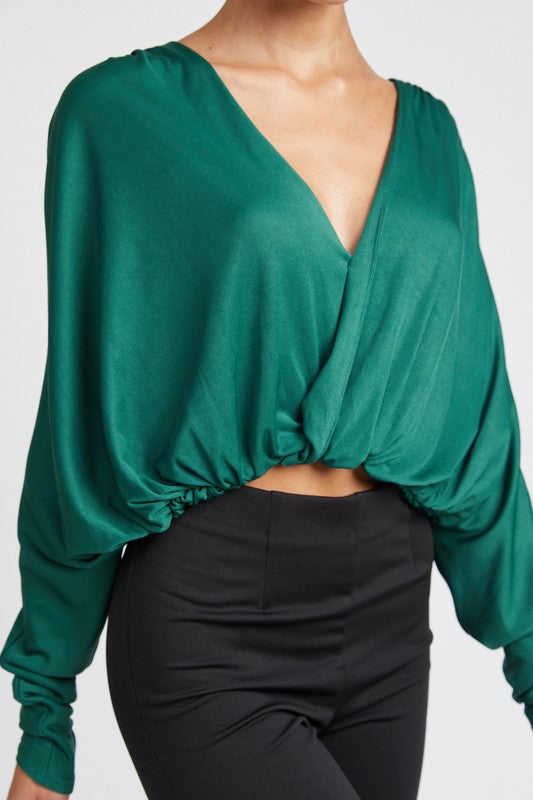 DOLMAN TWIST FRONT TOP-Charmful Clothing Boutique