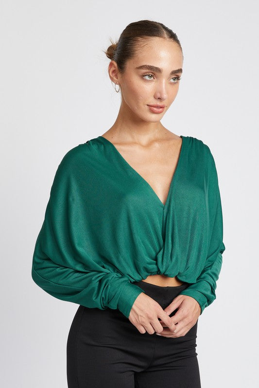 DOLMAN TWIST FRONT TOP-Charmful Clothing Boutique