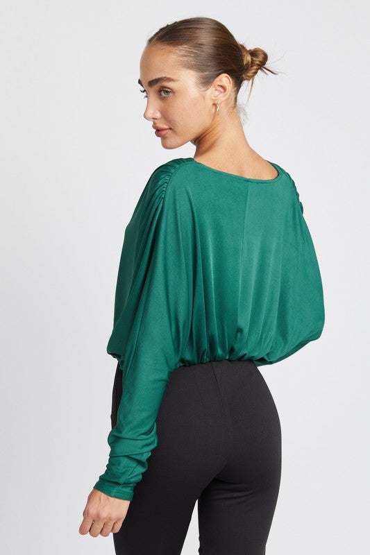 DOLMAN TWIST FRONT TOP-Charmful Clothing Boutique