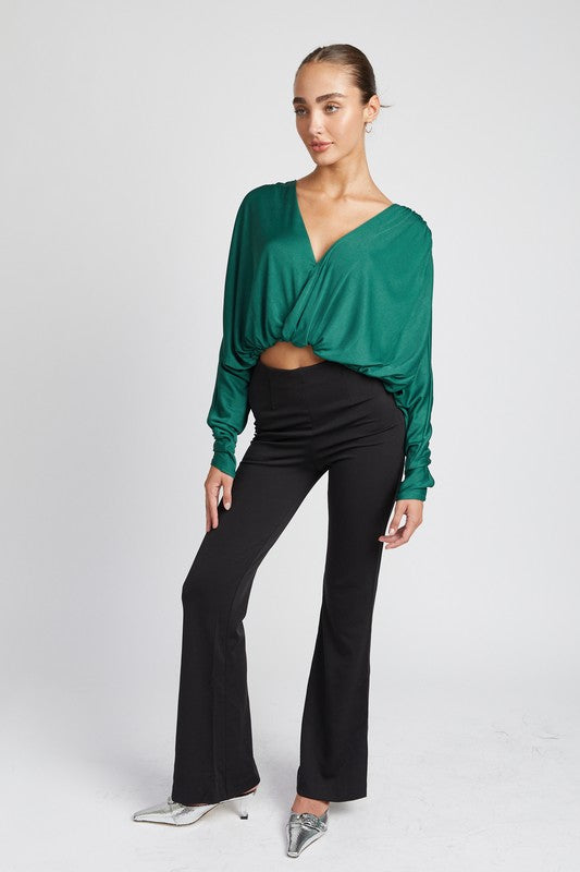 DOLMAN TWIST FRONT TOP-Charmful Clothing Boutique