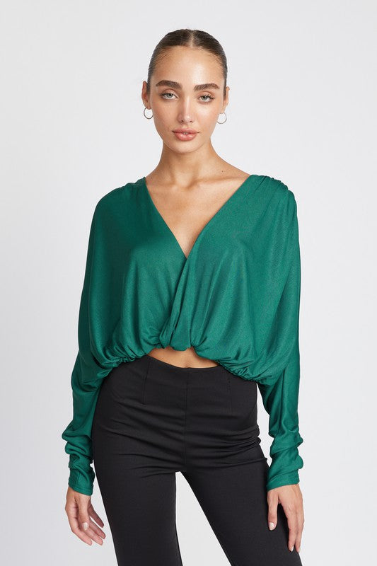 DOLMAN TWIST FRONT TOP-Charmful Clothing Boutique