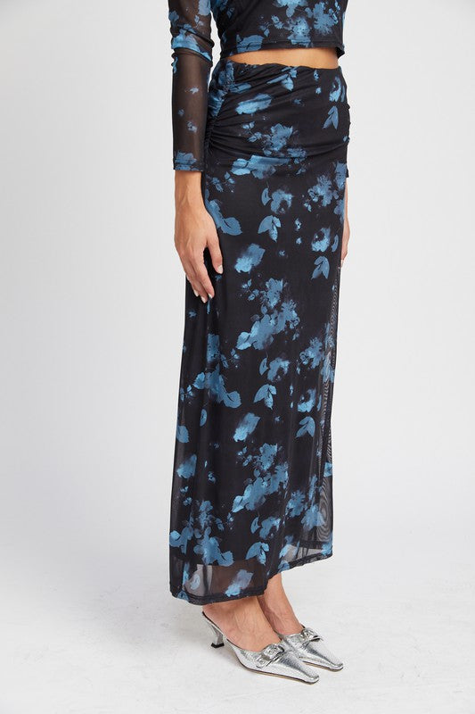 FLORAL SHEER MAXI SKIRT-Charmful Clothing Boutique