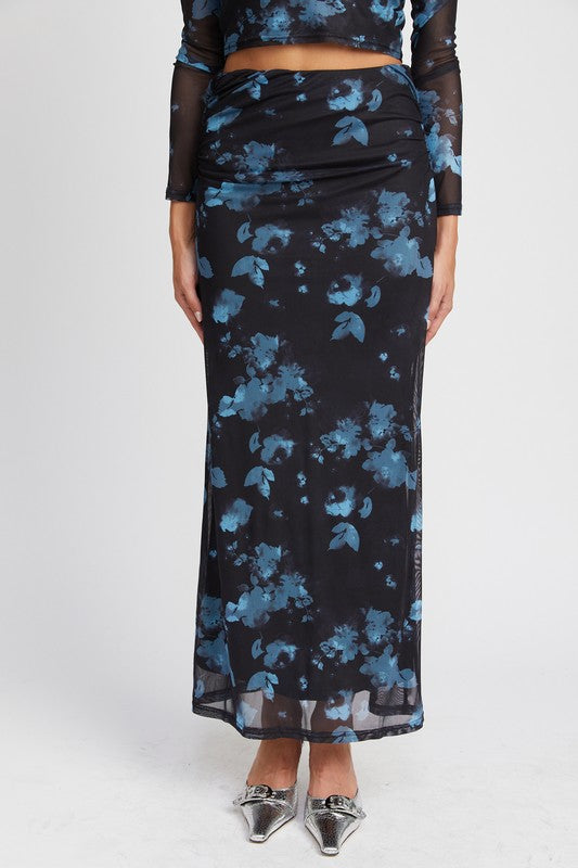 FLORAL SHEER MAXI SKIRT-Charmful Clothing Boutique