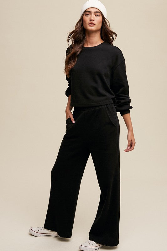 Knit Sweat Top and Pants Athleisure Lounge Sets-Charmful Clothing Boutique