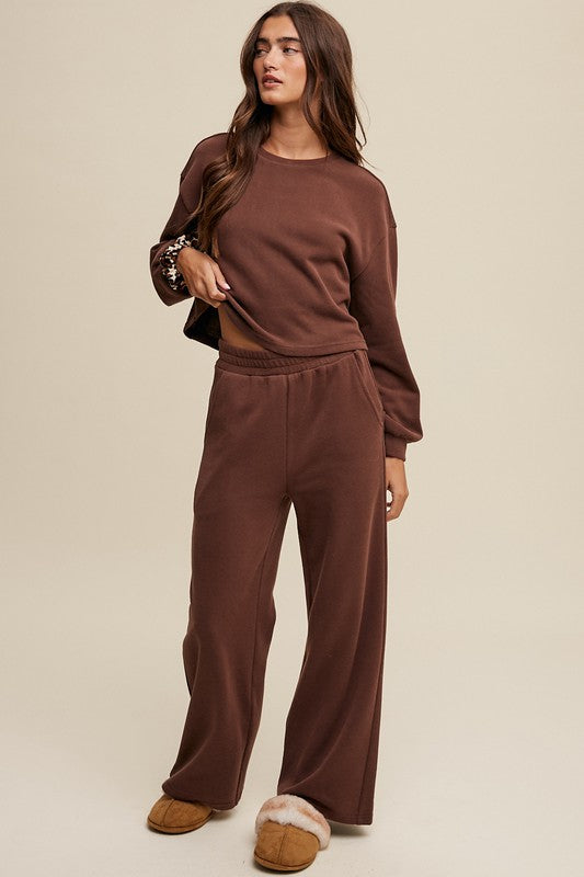Knit Sweat Top and Pants Athleisure Lounge Sets-Charmful Clothing Boutique