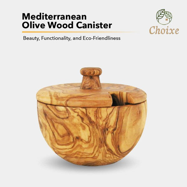 Mediterranean Olive Wood Canister-Charmful Clothing Boutique