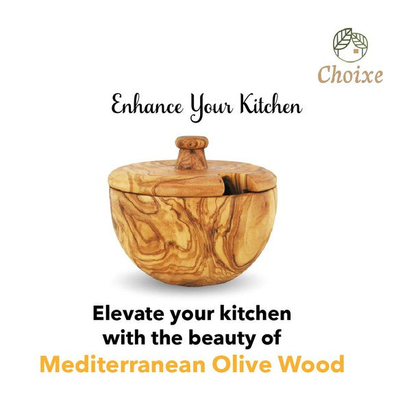 Mediterranean Olive Wood Canister-Charmful Clothing Boutique