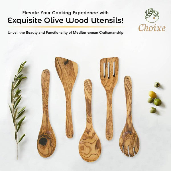 Olive Wood Kitchen Servers Set -5 pcs-Charmful Clothing Boutique