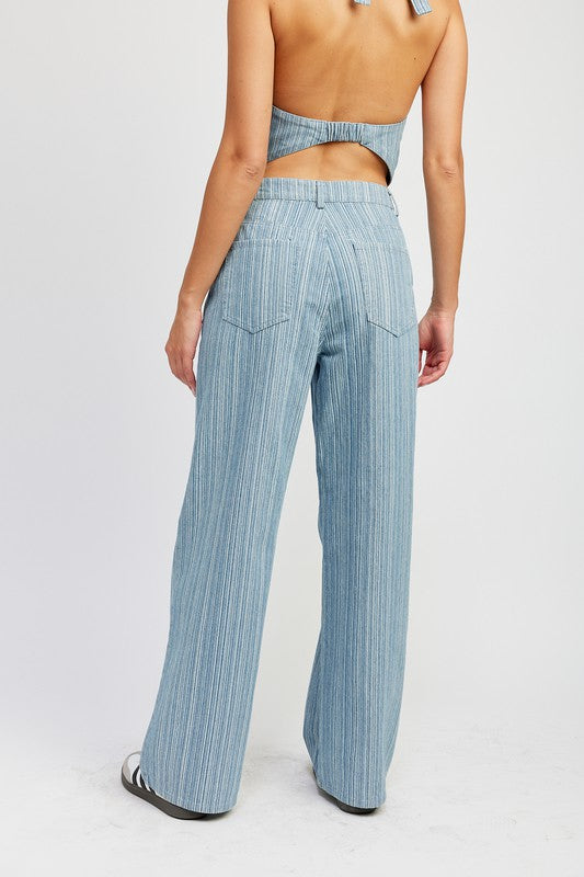 MID RISE WIDE LEG PANTS-Charmful Clothing Boutique