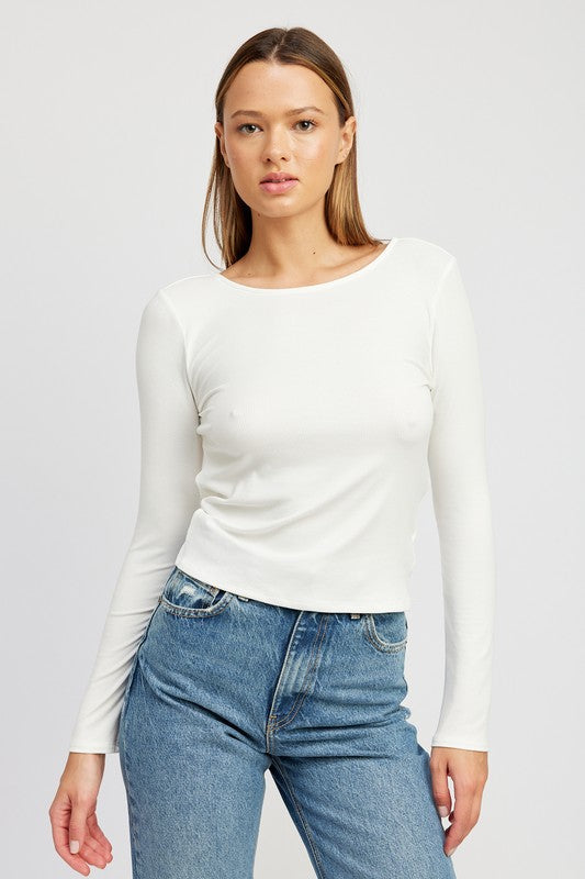 OPEN BACK TOP WITH TWIST DETAIL-Charmful Clothing Boutique