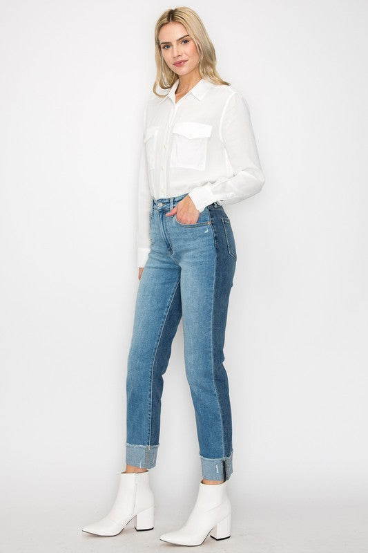 HIGH RISE STRAIGHT JEANS-Charmful Clothing Boutique