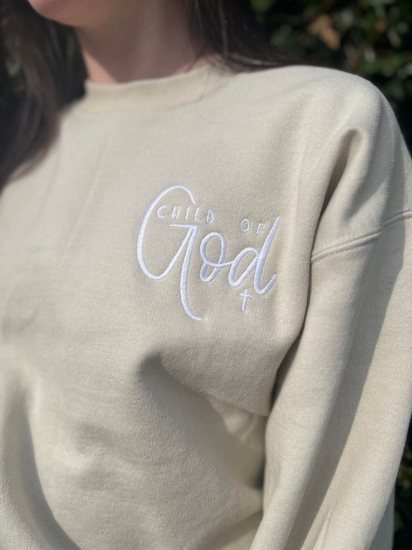 Child of God Embroidered Sweatshirt-Charmful Clothing Boutique