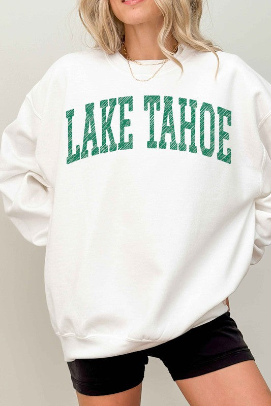 LAKE TAHOE CALIFORNIA NEVADA OVERSIZED SWEATSHIRT-Charmful Clothing Boutique