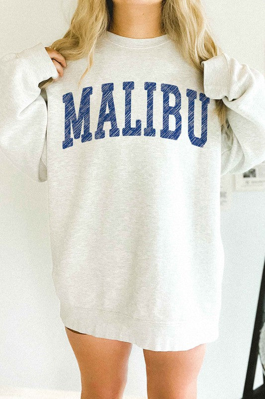 MALIBU CALIFORNIA OVERSIZED SWEATSHIRT-Charmful Clothing Boutique