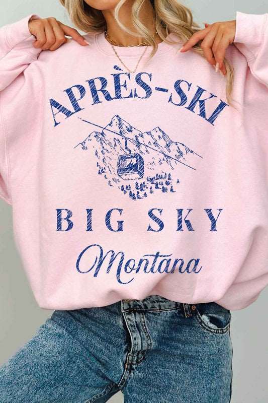 APRES SKI BIG SKY MONTANA OVERSIZED SWEATSHIRT-Charmful Clothing Boutique