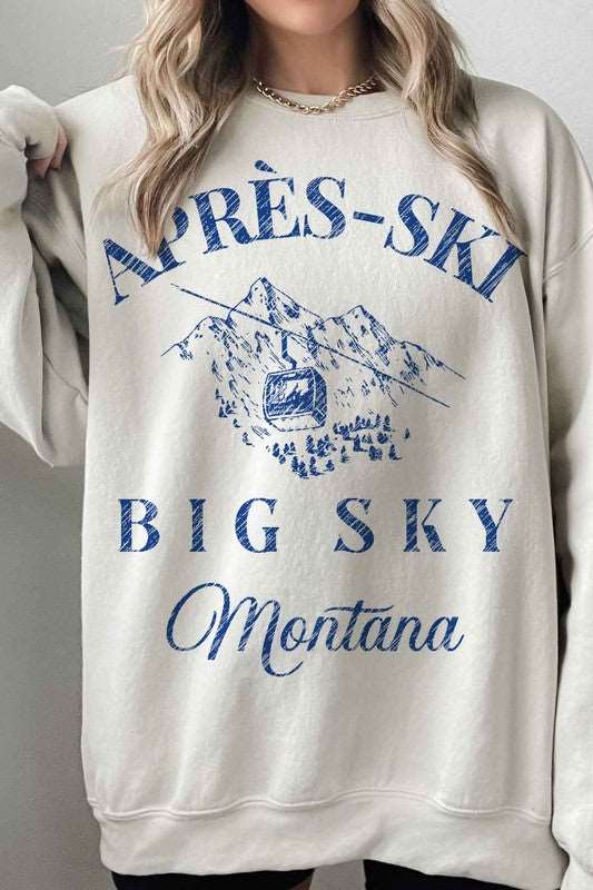 APRES SKI BIG SKY MONTANA OVERSIZED SWEATSHIRT-Charmful Clothing Boutique