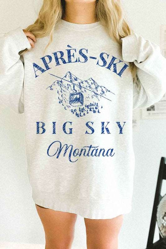 APRES SKI BIG SKY MONTANA OVERSIZED SWEATSHIRT-Charmful Clothing Boutique