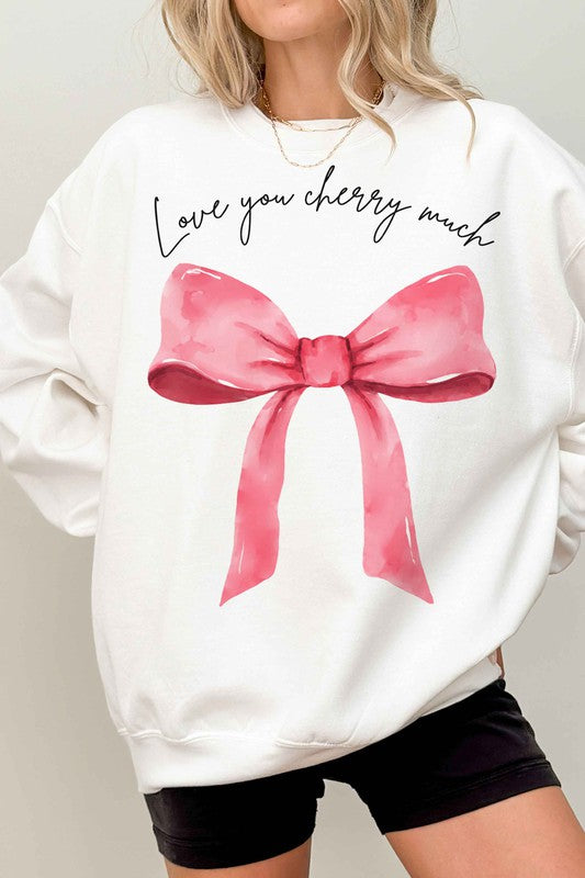 LOVE YOU CHERRY MUCH COQUETTE OVERSIZED SWEATSHIRT-Charmful Clothing Boutique