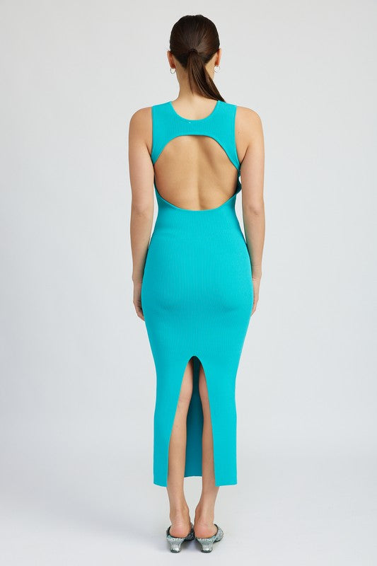 OPEN BACK MAXI KNIT DRESS-Charmful Clothing Boutique