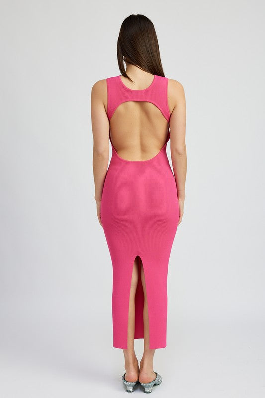 OPEN BACK MAXI KNIT DRESS-Charmful Clothing Boutique