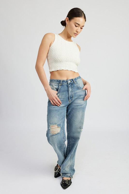 RIB CROPPED TANK TOP-Charmful Clothing Boutique