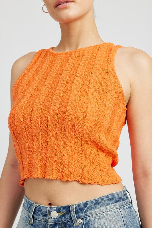 RIB CROPPED TANK TOP-Charmful Clothing Boutique