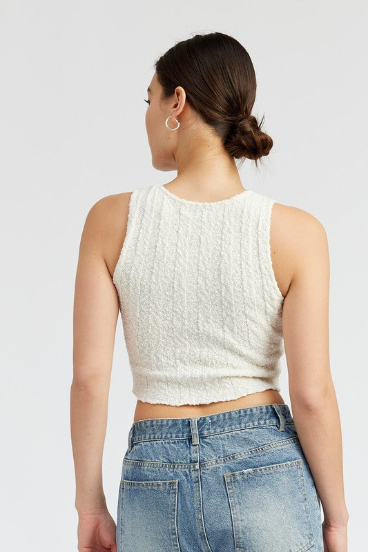 RIB CROPPED TANK TOP-Charmful Clothing Boutique