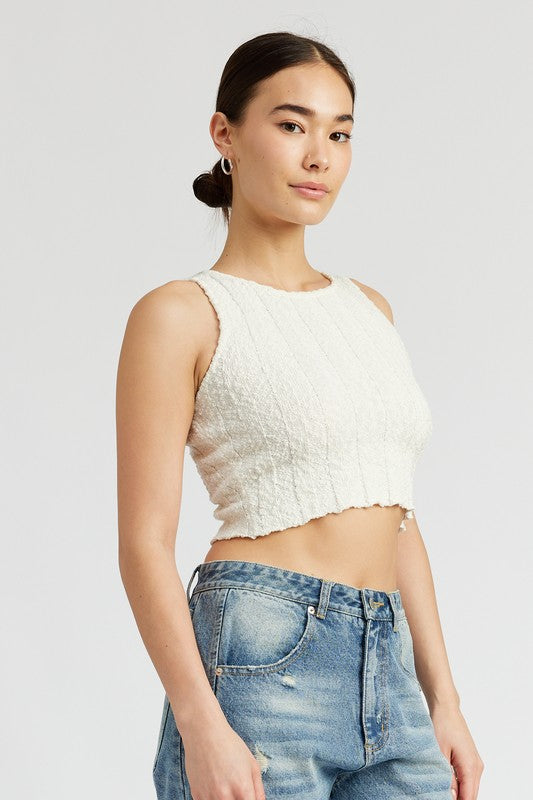 RIB CROPPED TANK TOP-Charmful Clothing Boutique