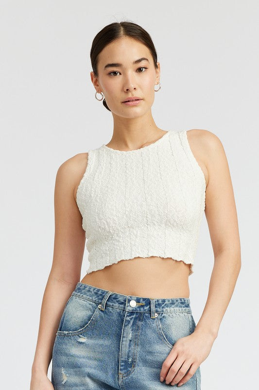 RIB CROPPED TANK TOP-Charmful Clothing Boutique