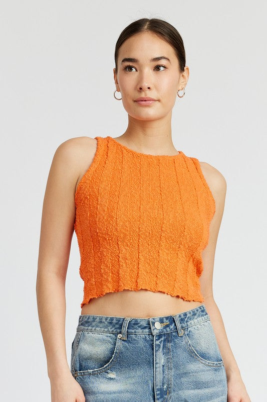 RIB CROPPED TANK TOP-Charmful Clothing Boutique