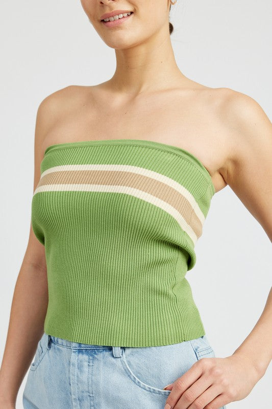 STRIPED TUBE TOP-Charmful Clothing Boutique